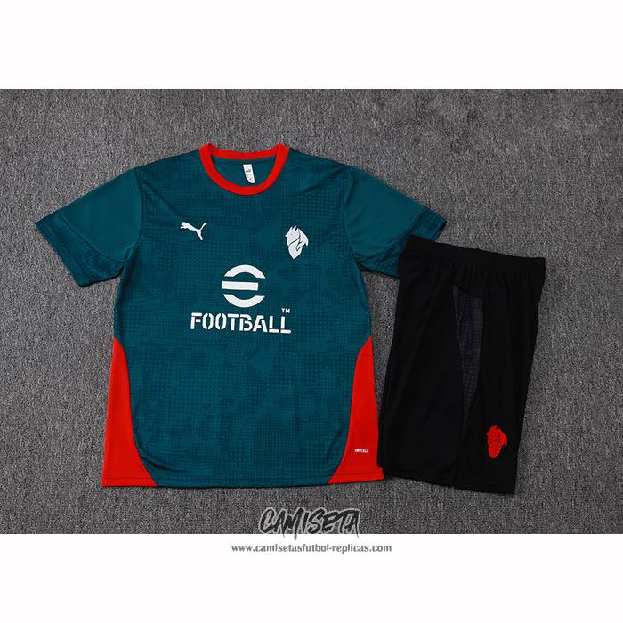 Chandal del AC Milan 2025-2026 Manga Corta Verde - Pantalon Corto